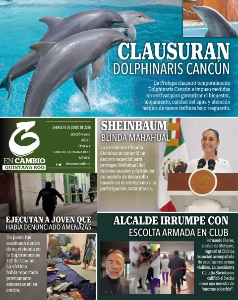 Portada de En Cambio - Quintana Roo (portada) del sábado, 6 de junio de 2026