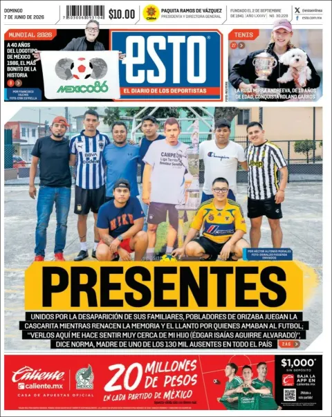 Portada de Esto del domingo, 7 de junio de 2026
