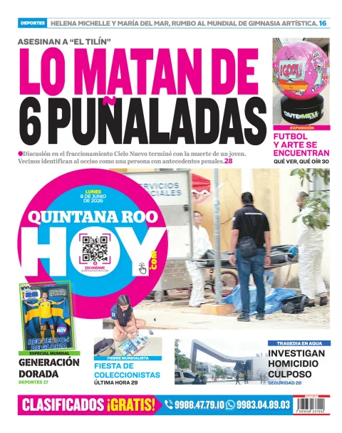 Portada de Quintana Roo Hoy (contraportada)