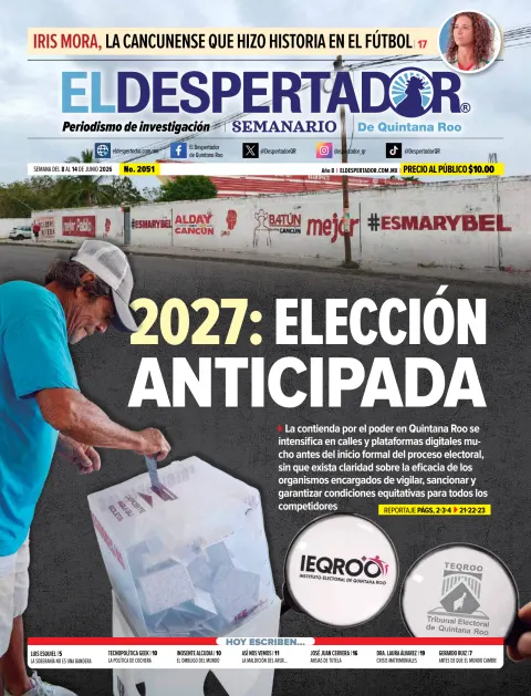 Portada de El Despertador de Quintana Roo del lunes, 8 de junio de 2026