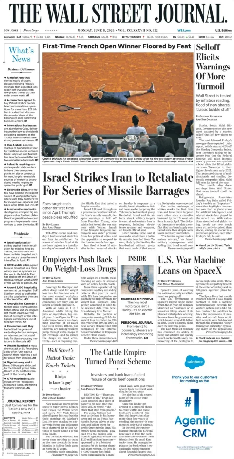 Portada de The Wall Street Journal