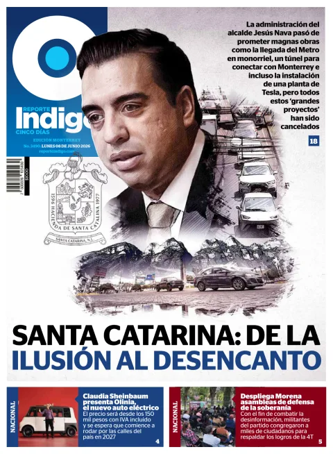 Portada de Reporte Indigo Monterrey del lunes, 8 de junio de 2026