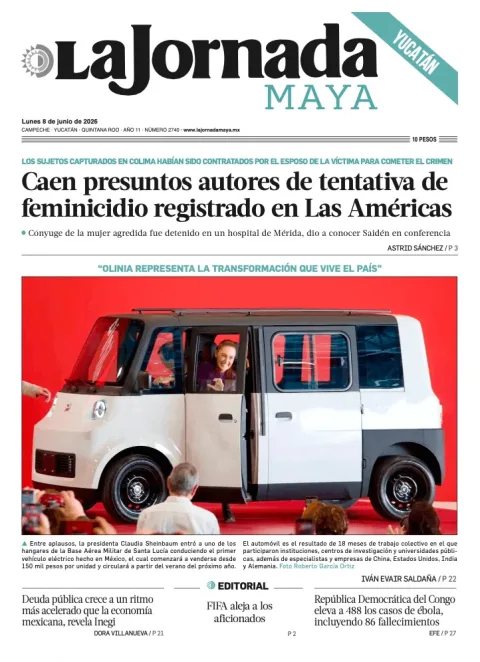 Portada de La Jornada Maya Yucatán del lunes, 8 de junio de 2026