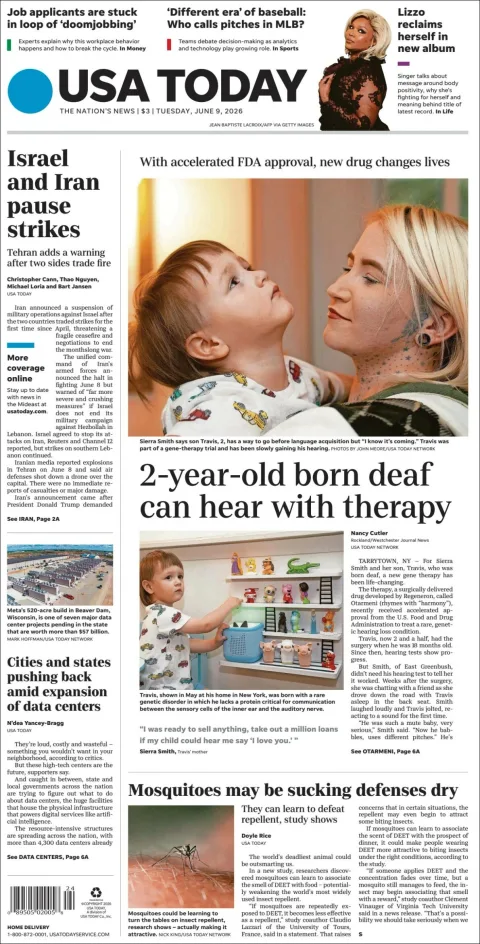 Portada de Usa Today