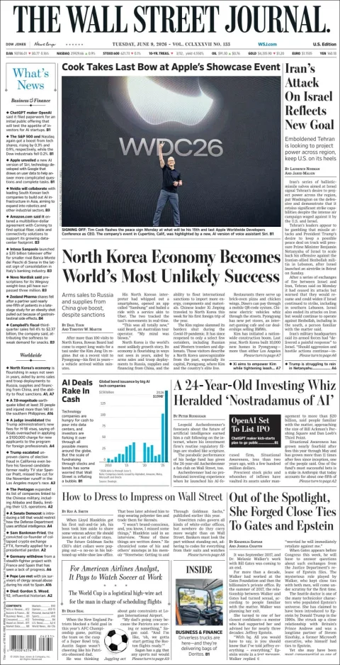 Portada de The Wall Street Journal