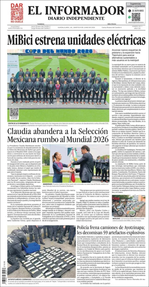 Portada de El Informador del martes, 9 de junio de 2026