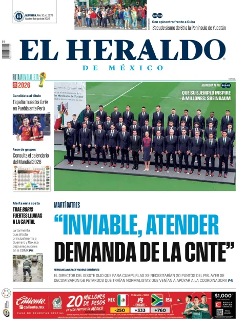 Portada de El Heraldo de Mexico