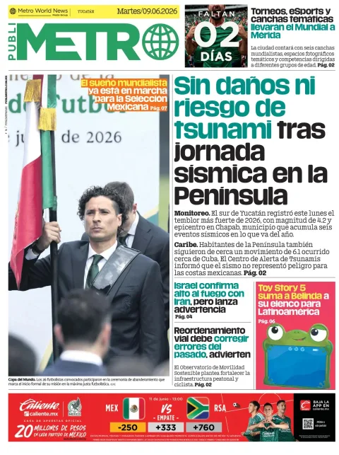 Portada de Publimetro Merida del martes, 9 de junio de 2026