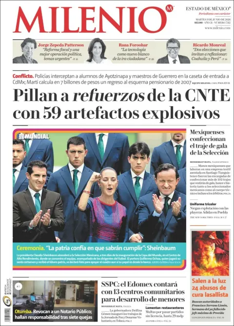 Portada de Milenio Edo de Mexico del martes, 9 de junio de 2026