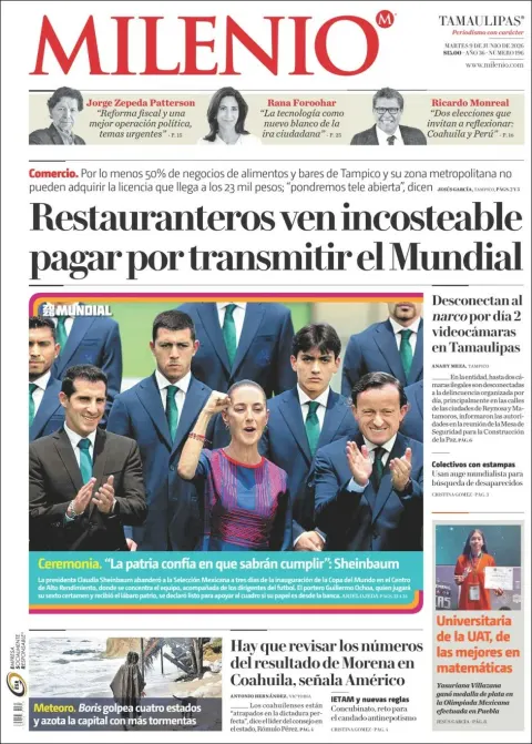 Portada de Milenio Tamaulipas del martes, 9 de junio de 2026