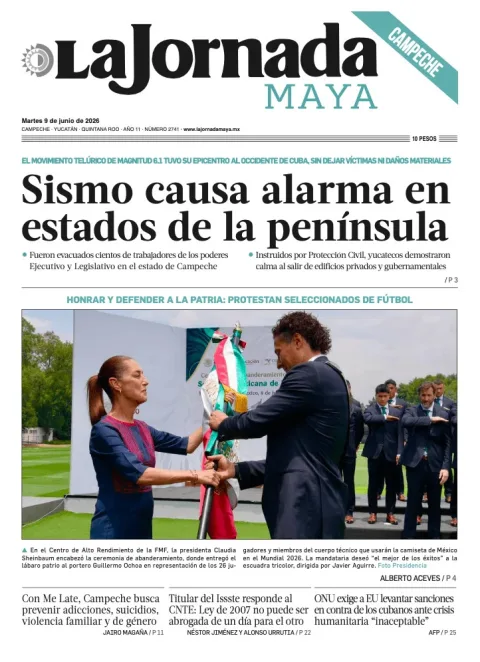 Portada de La Jornada Maya Campeche del martes, 9 de junio de 2026