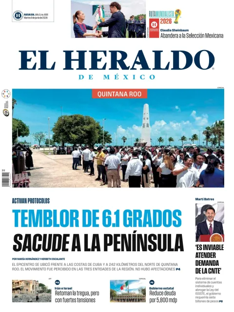 Portada de El Heraldo de Mexico - Quintana Roo