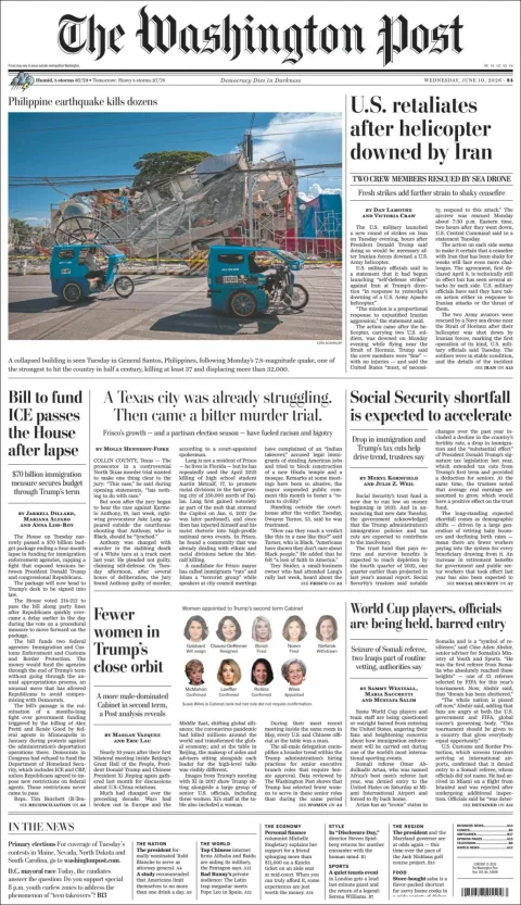 Portada de The Washington Post