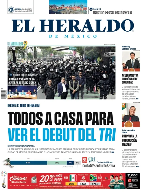 Portada de El Heraldo de Mexico