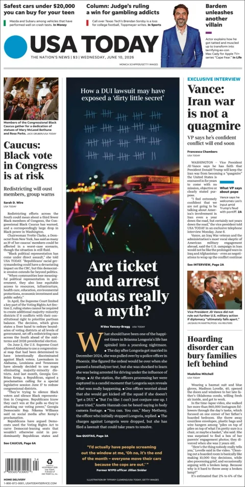 Portada de Usa Today