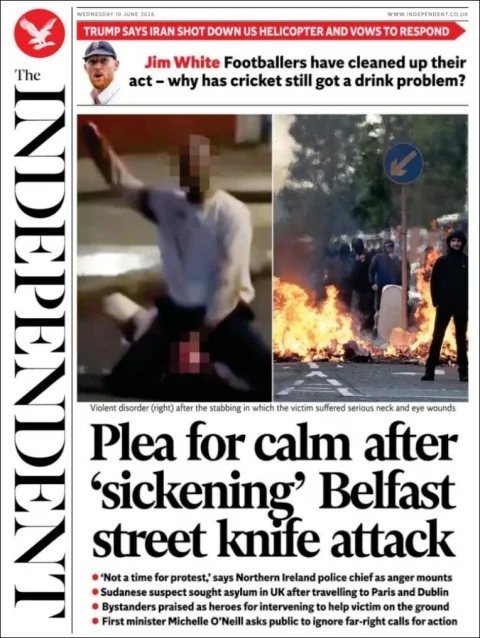 Portada de The Independent del miércoles, 10 de junio de 2026