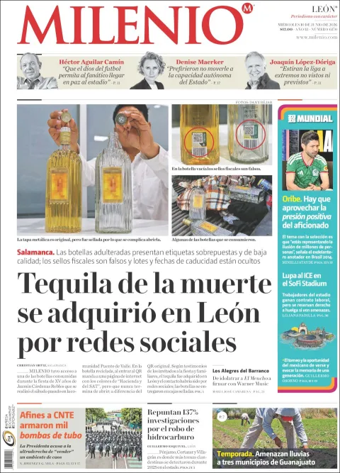 Portada de Milenio Leon del miércoles, 10 de junio de 2026