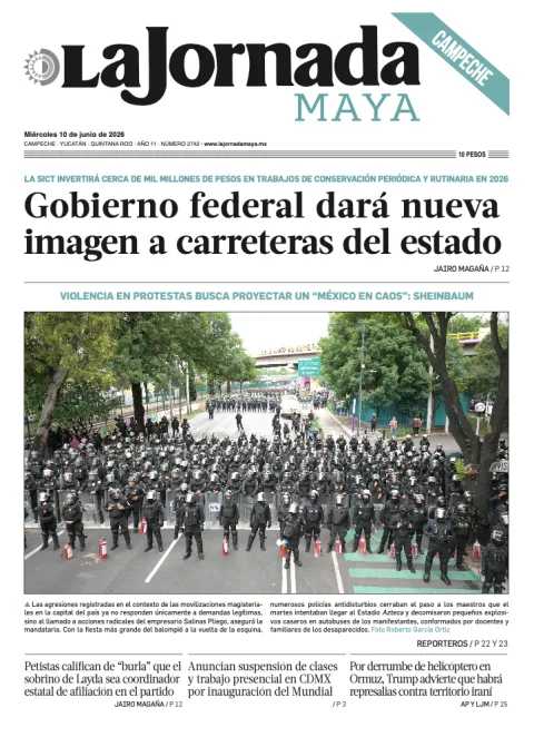 Portada de La Jornada Maya Campeche del miércoles, 10 de junio de 2026