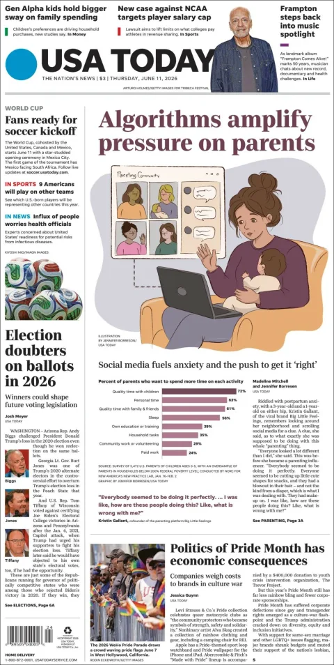 Portada de Usa Today
