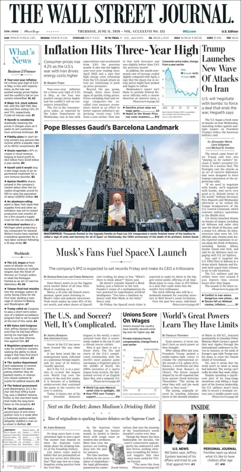 Portada de The Wall Street Journal