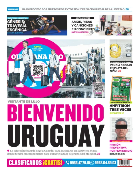 Portada de Quintana Roo Hoy (contraportada)