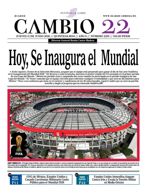 Portada de Diario Cambio 22 (contraportada)
