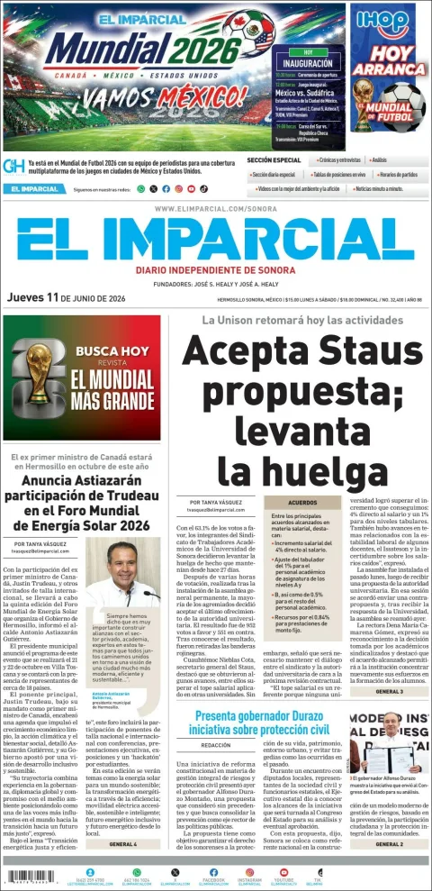Portada de El Imparcial
