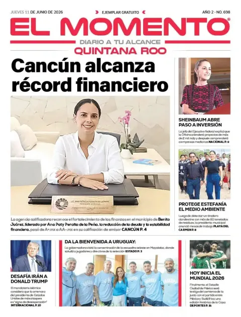 Portada de El Momento Quintana Roo del jueves, 11 de junio de 2026