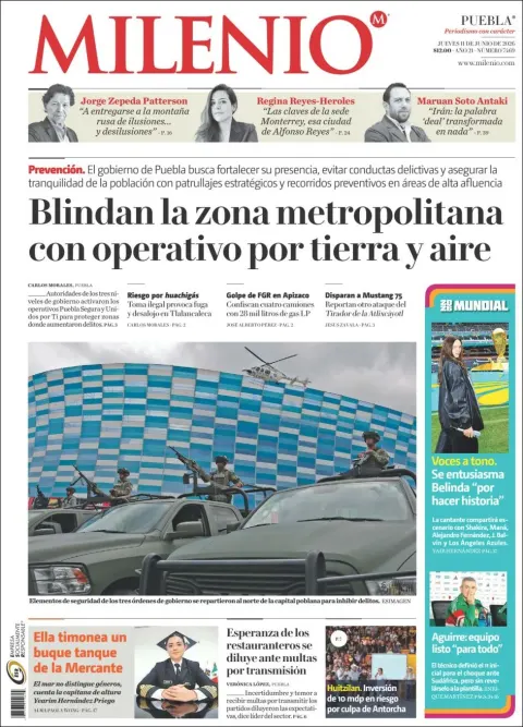Portada de Milenio Puebla del jueves, 11 de junio de 2026