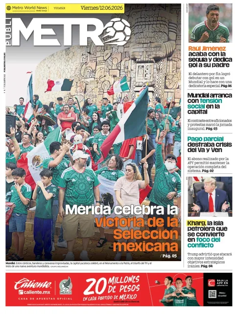 Portada de Publimetro Merida del viernes, 12 de junio de 2026