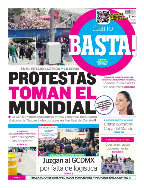 Portada de Basta! (portada) del viernes, 12 de junio de 2026