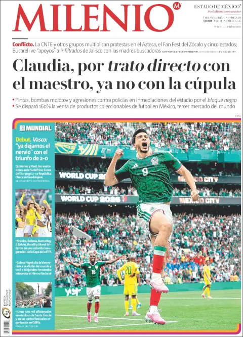 Portada de Milenio Edo de Mexico del viernes, 12 de junio de 2026