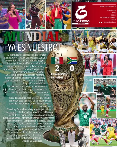 Portada de En Cambio - Tabasco (contraportada) del viernes, 12 de junio de 2026