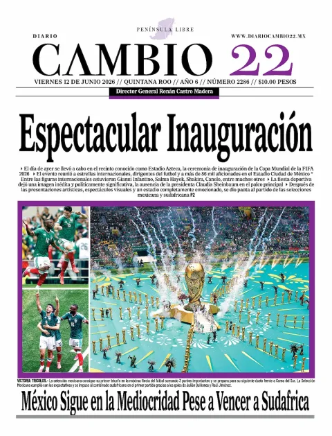 Portada de Diario Cambio 22 (portada) del viernes, 12 de junio de 2026