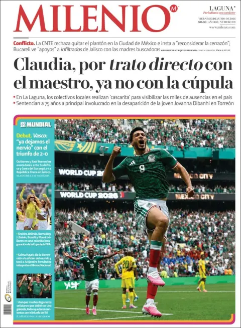 Portada de Milenio Laguna del viernes, 12 de junio de 2026