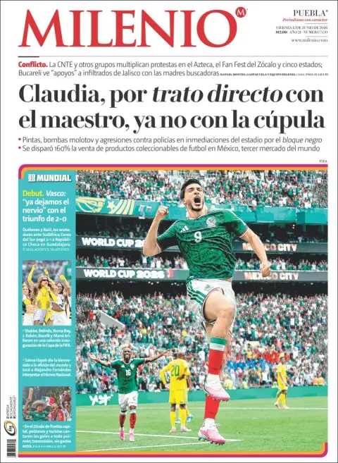Portada de Milenio Puebla del viernes, 12 de junio de 2026