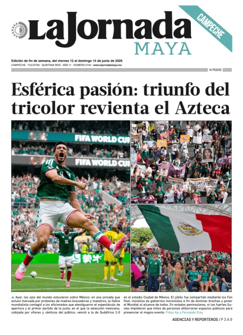 Portada de La Jornada Maya Campeche del viernes, 12 de junio de 2026