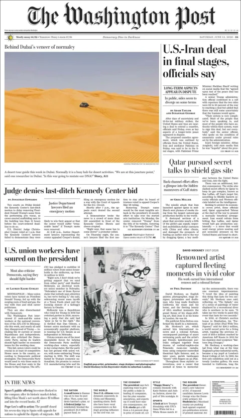 Portada de The Washington Post
