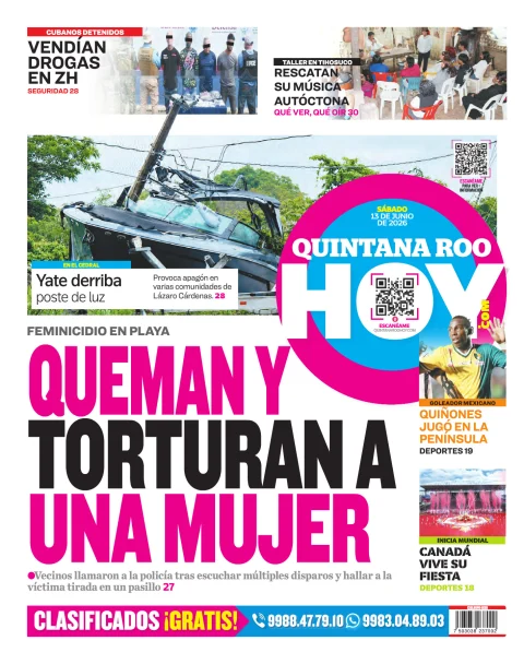 Portada de Quintana Roo Hoy (contraportada)