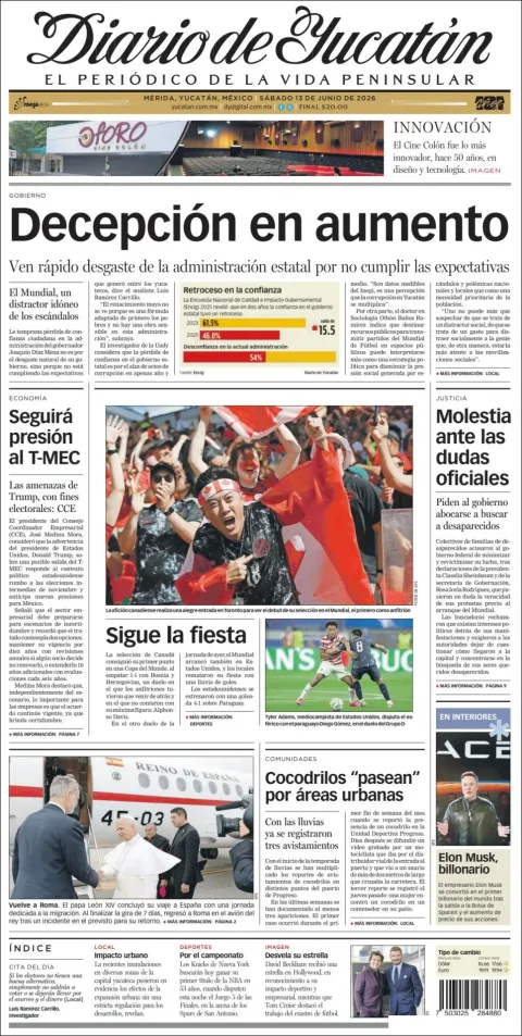 Portada de Diario de Yucatán