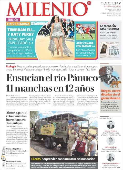 Portada de Milenio Tamaulipas del sábado, 13 de junio de 2026