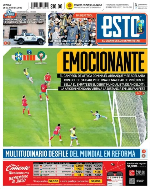 Portada de Esto del domingo, 14 de junio de 2026
