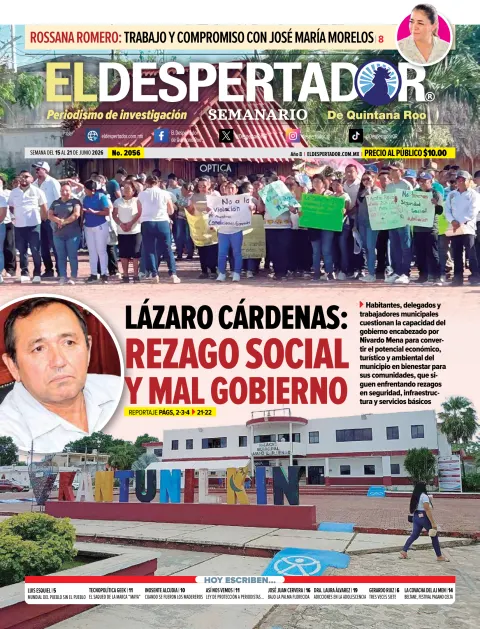 Portada de El Despertador de Quintana Roo del lunes, 15 de junio de 2026