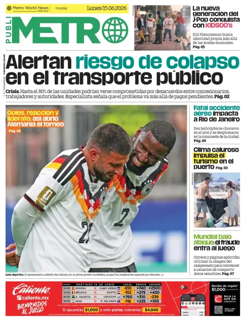 Portada de Publimetro Merida del lunes, 15 de junio de 2026
