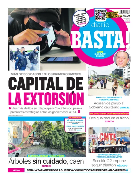 Portada de Basta! (portada) del lunes, 15 de junio de 2026