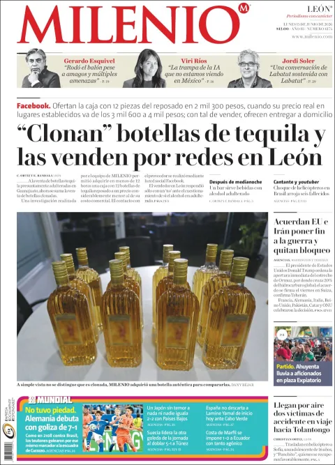 Portada de Milenio Leon del lunes, 15 de junio de 2026