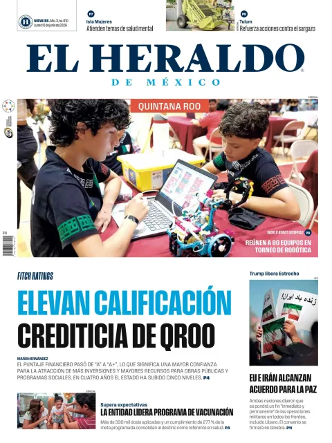 Portada de El Heraldo de Mexico - Quintana Roo del lunes, 15 de junio de 2026