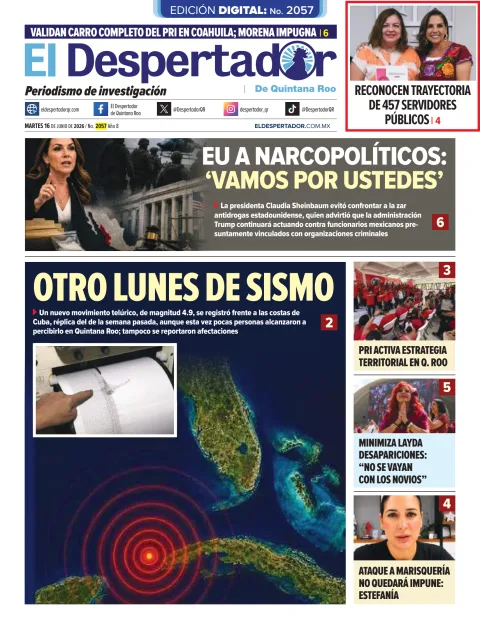 Portada de El Despertador de Quintana Roo del martes, 16 de junio de 2026