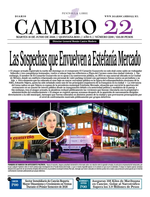Portada de Diario Cambio 22 (portada) del martes, 16 de junio de 2026