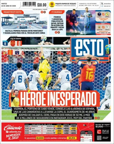 Portada de Esto del martes, 16 de junio de 2026